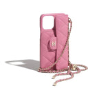 Quilted Chain Phone Case with Card Holder