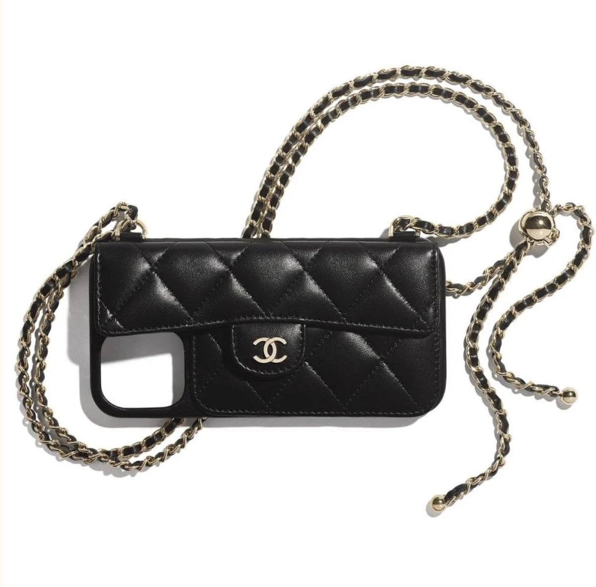 Quilted Chain Phone Case with Card Holder