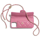 Quilted Chain Phone Case with Card Holder