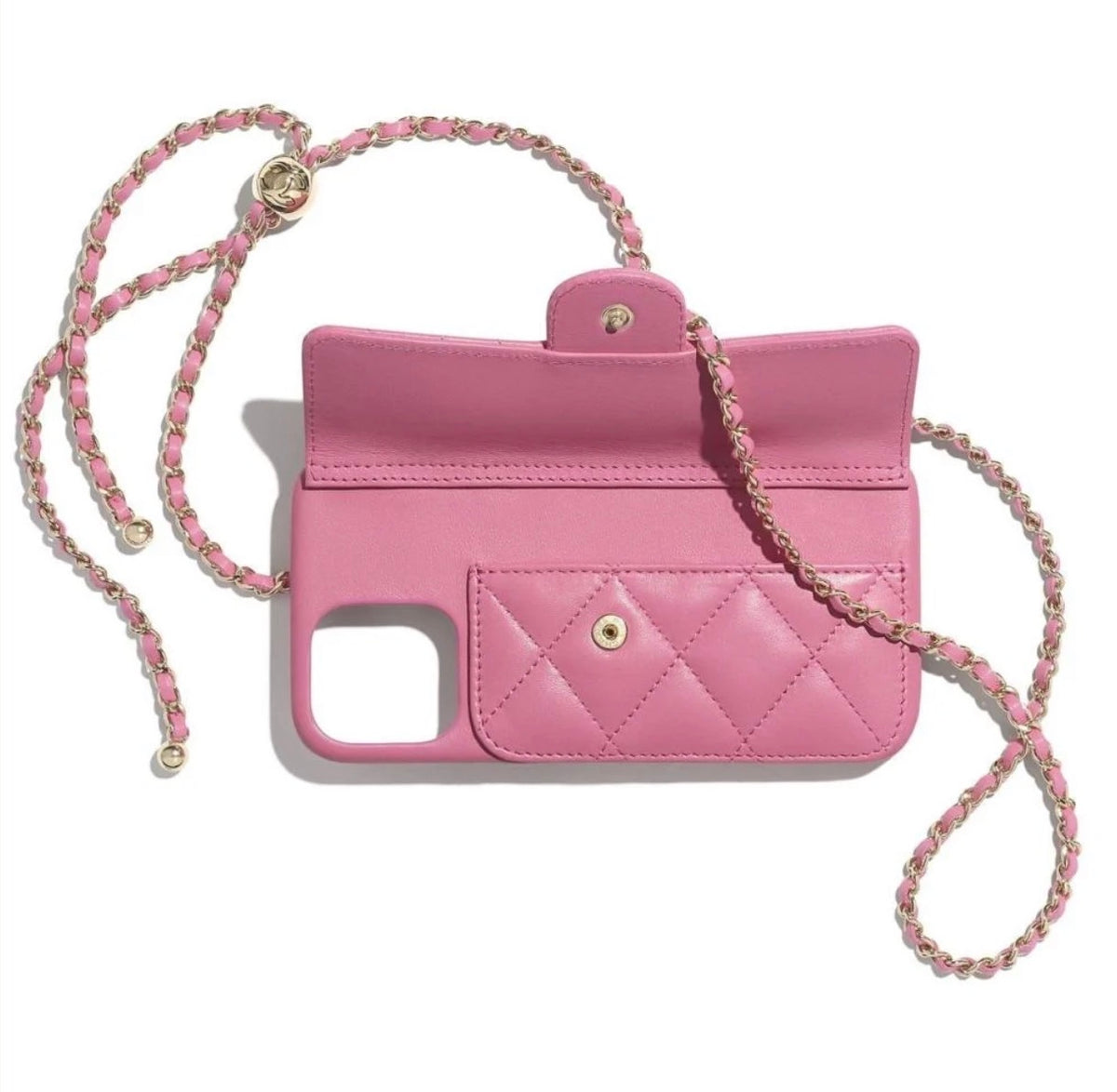 Quilted Chain Phone Case with Card Holder