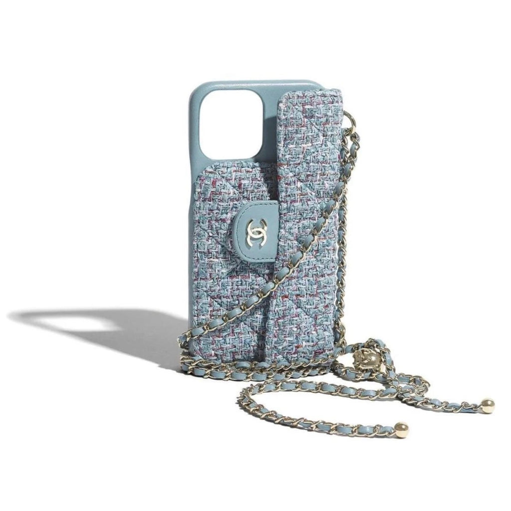 Quilted Chain Phone Case with Card Holder