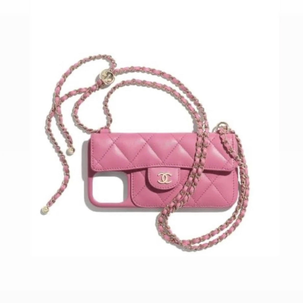 Quilted Chain Phone Case with Card Holder