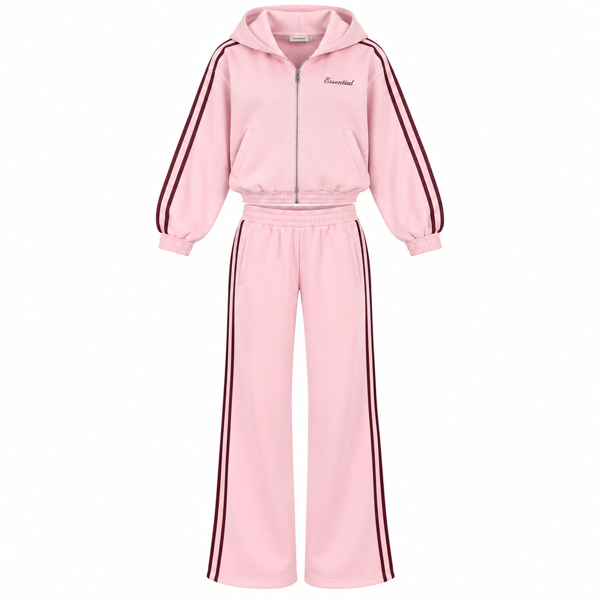 Pink Essential Stripe Tracksuit